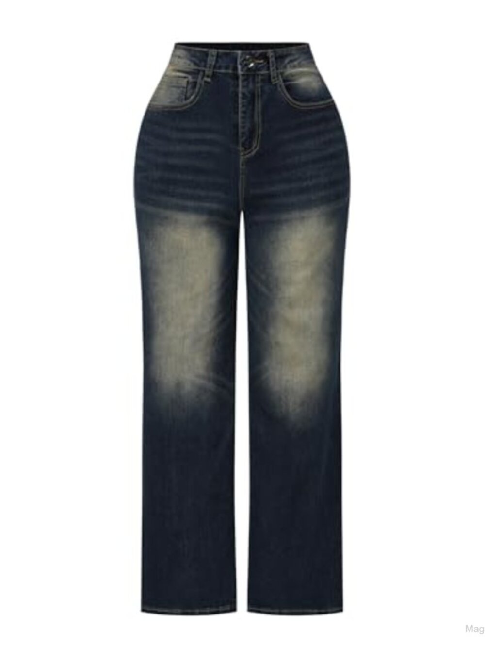 High Waisted Wide Leg Stretchy Distressed Denim Jeans